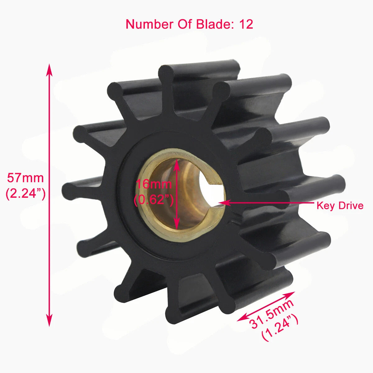 Flexible Impeller with O-ring for Oberdorfer 6620