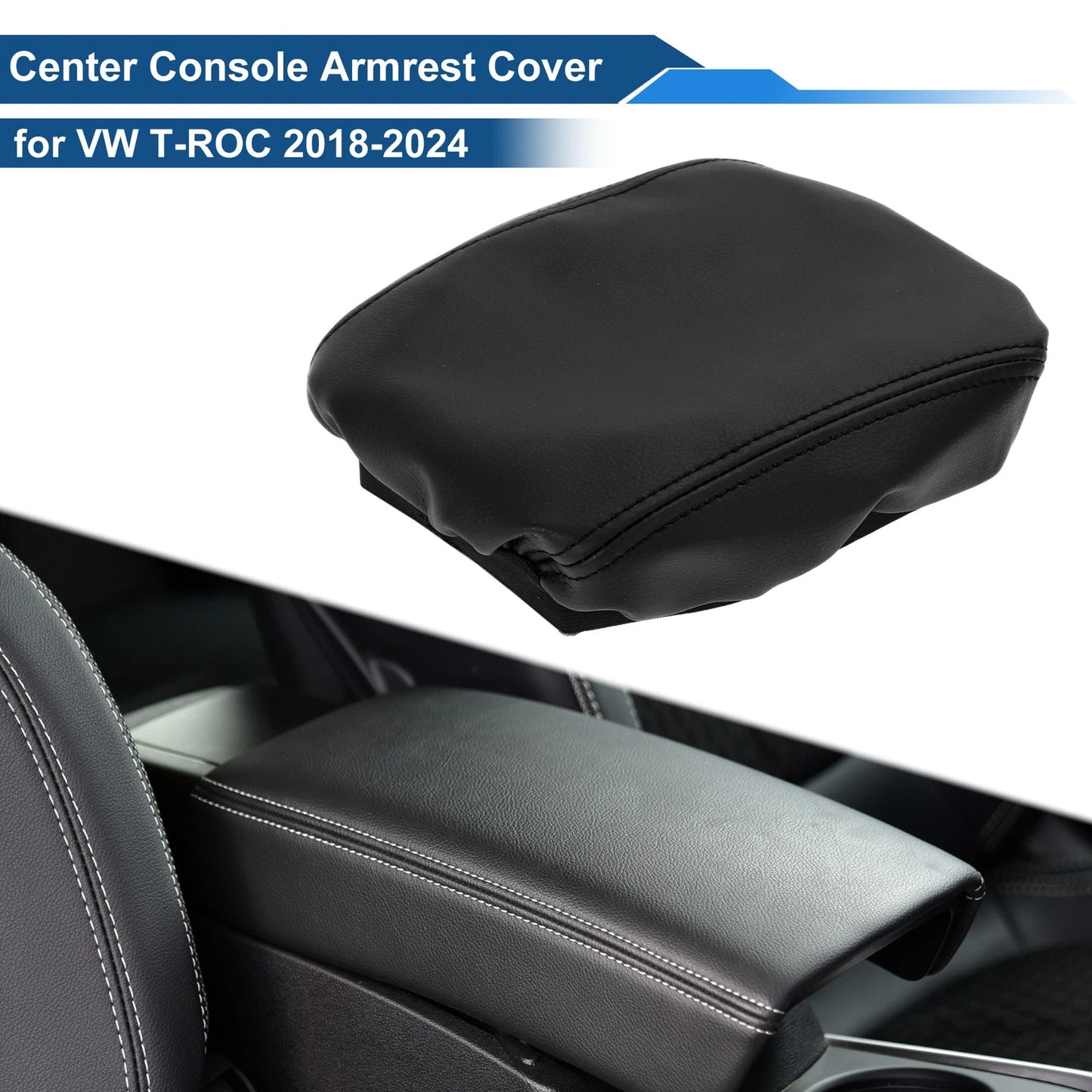 Armrest Cover for VW T-ROC (2018–2024) Anti-Scratch Black
