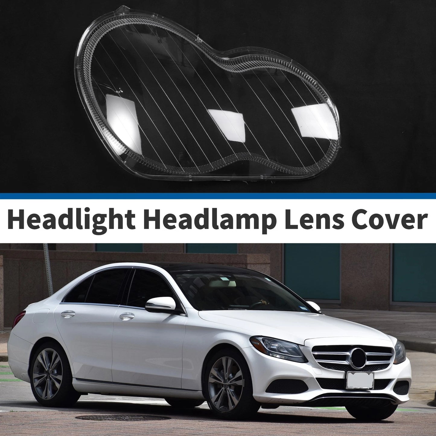 Headlight Lens Cover for Mercedes-Benz C-Class (2001–2017)
