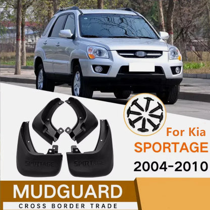 4 x Molded Splash Guards Mud Flaps Guard Fender for Kia Sportage (2005–2010)