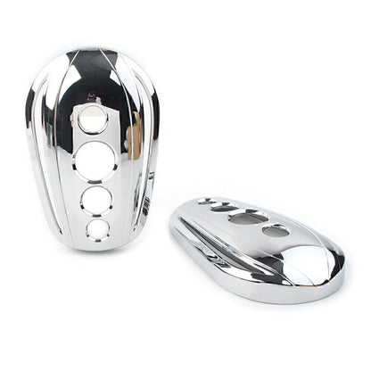 Chrome Oval Rear View Mirror Covers for Harley Dyna Softail Sportster
