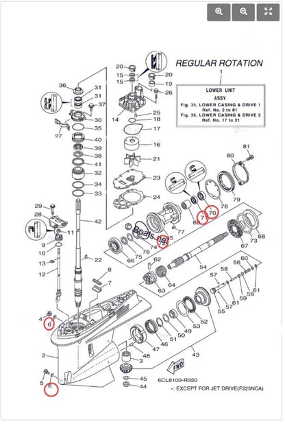 Lower Unit Oil Seal & O-ring for Yamaha Outboard