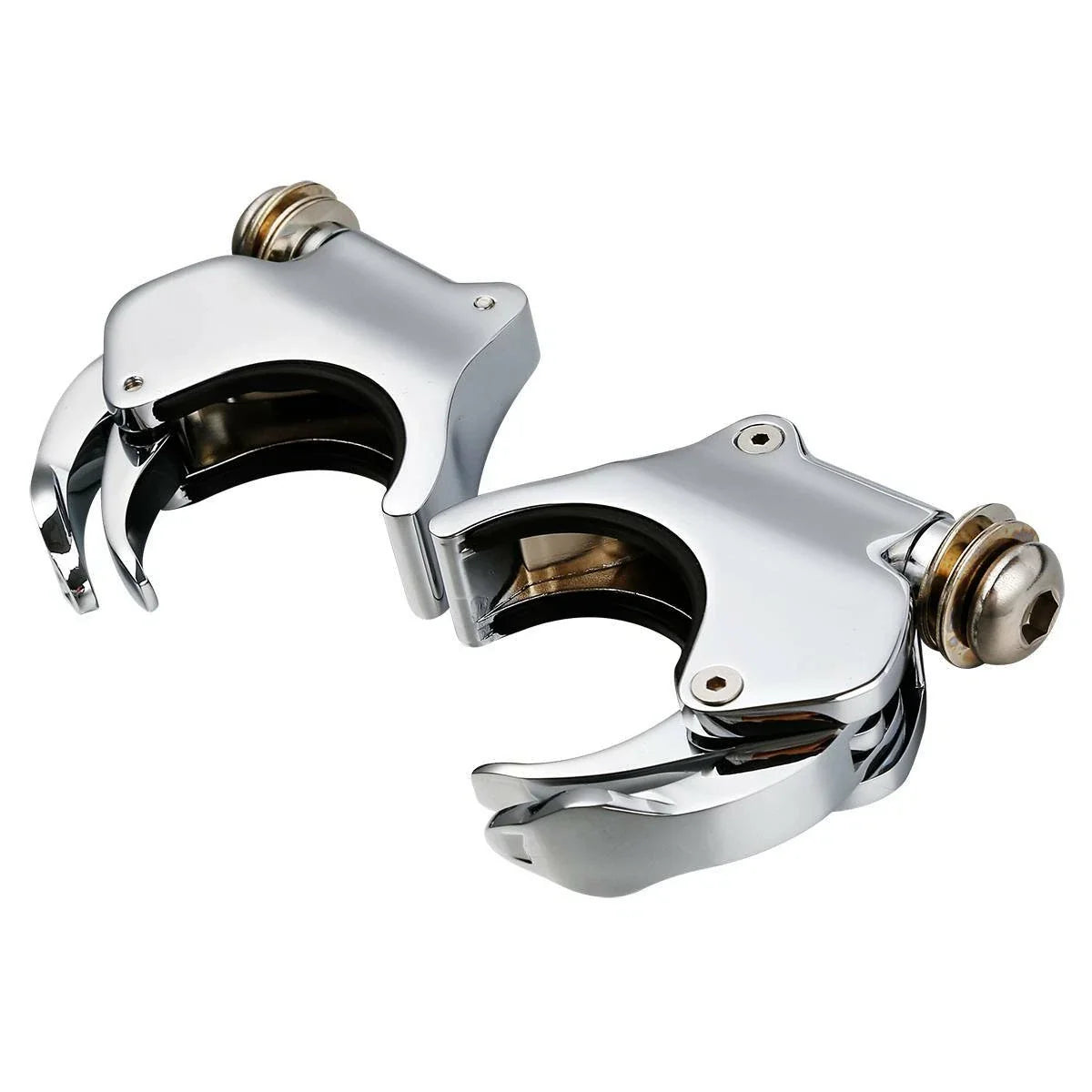 3x 39-49mm Quick Release Chrome Windshield Clamps for Harley Dyna Sportster