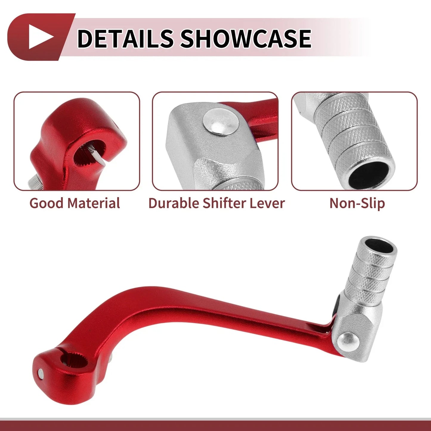 Folding Motorcycle Gear Shifter Lever for Honda CRF110F (2013-2018) Red Silver