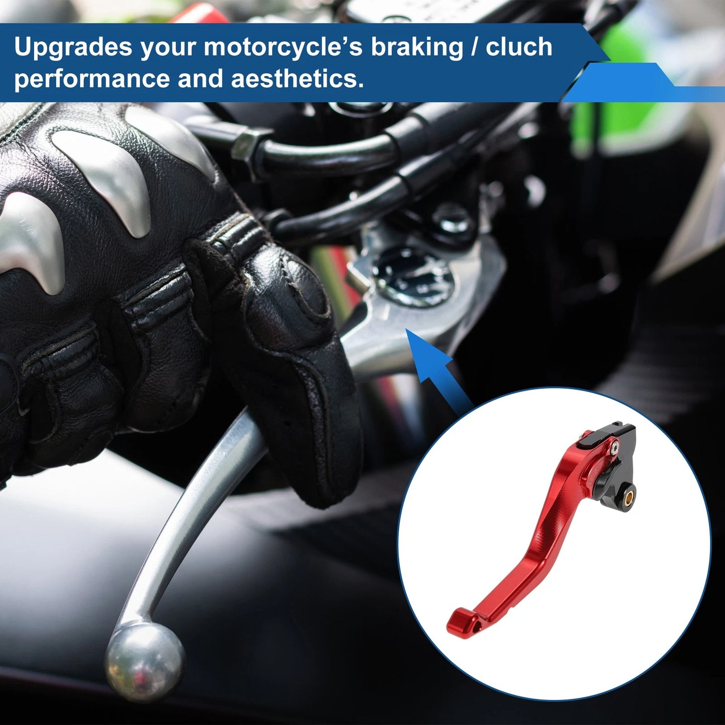 Short Brake Clutch Levers for Kawasaki Ninja ZX10R (2015–2024) - Solid Red 1 Pair