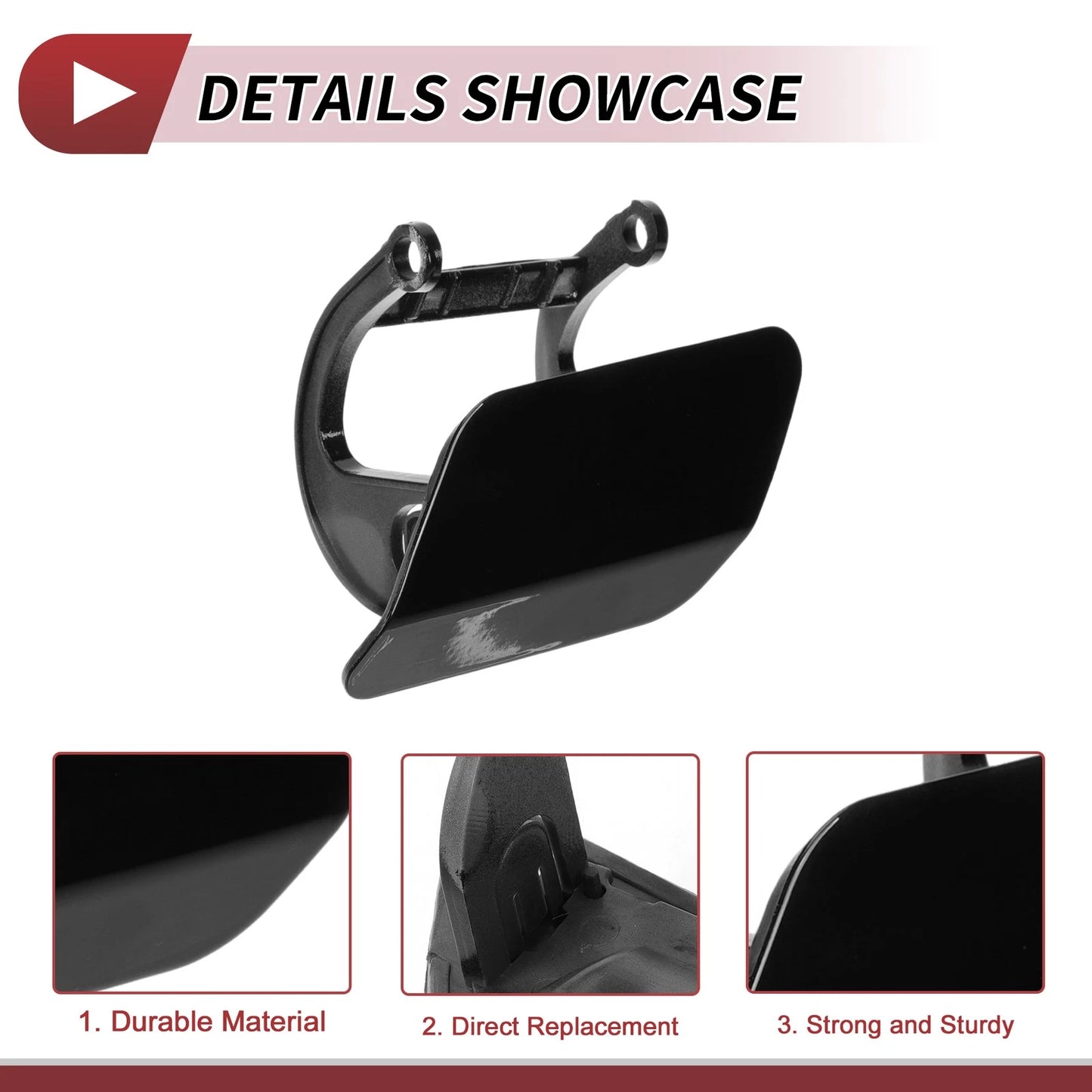 Front Left Washer Nozzle Cover Cap No. 51117335053 for BMW 740i (2013–2015) Black