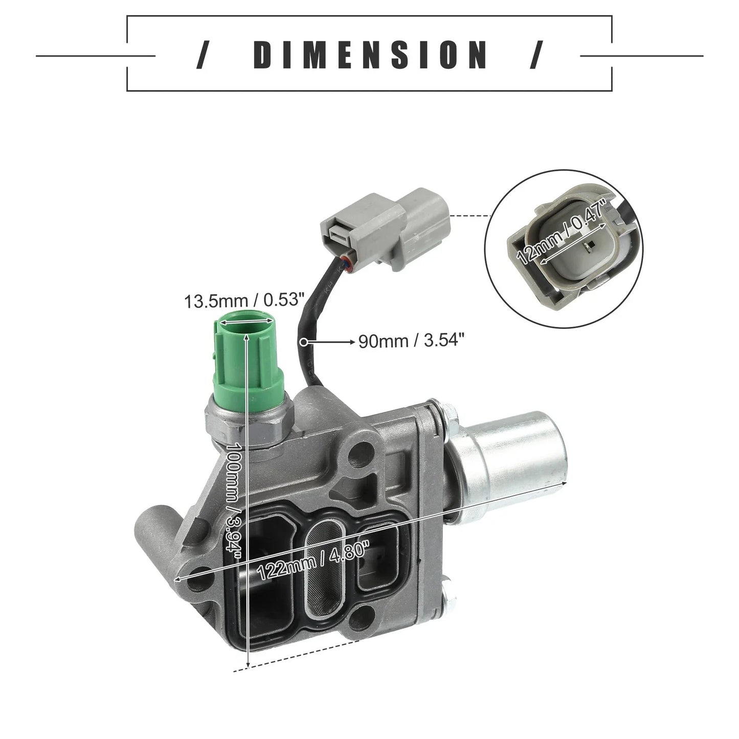 Solenoid Spool Valve for Honda (2006-2011) - Aluminum Alloy, Silver Tone, Green