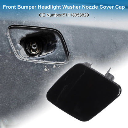 Front Left Bumper Headlight Washer Nozzle Cover Cap for BMW 1 Series Black