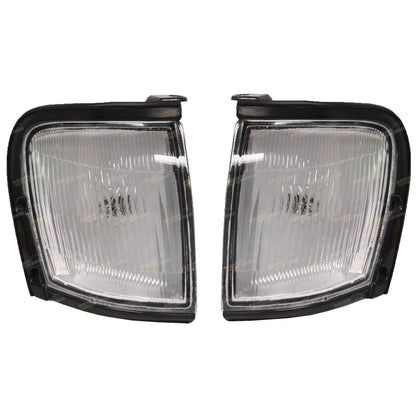 Set of 2 Black Trim Clear Corner Park Lights for Holden Rodeo (1997–2001)