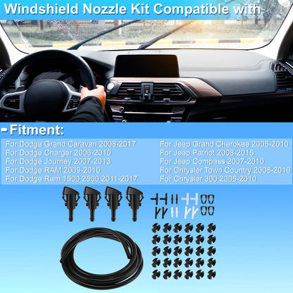 Windshield Washer Nozzle Kit for Dodge Grand Caravan (2008–2017) 4805742AB