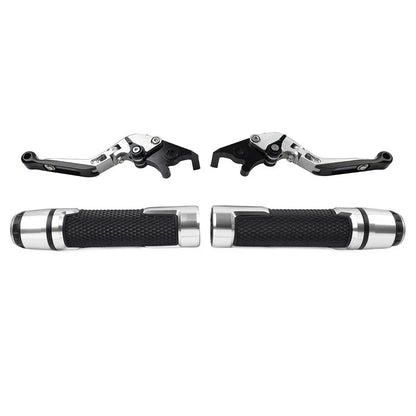 Set of 2 Handlebar Grips & Brake Clutch Levers for Kawasaki ZZR1400 GTR1400