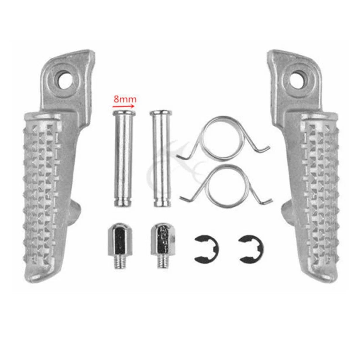 Footrests Pegs Front Rear Silver for Honda CBR600RR (2003-2025)