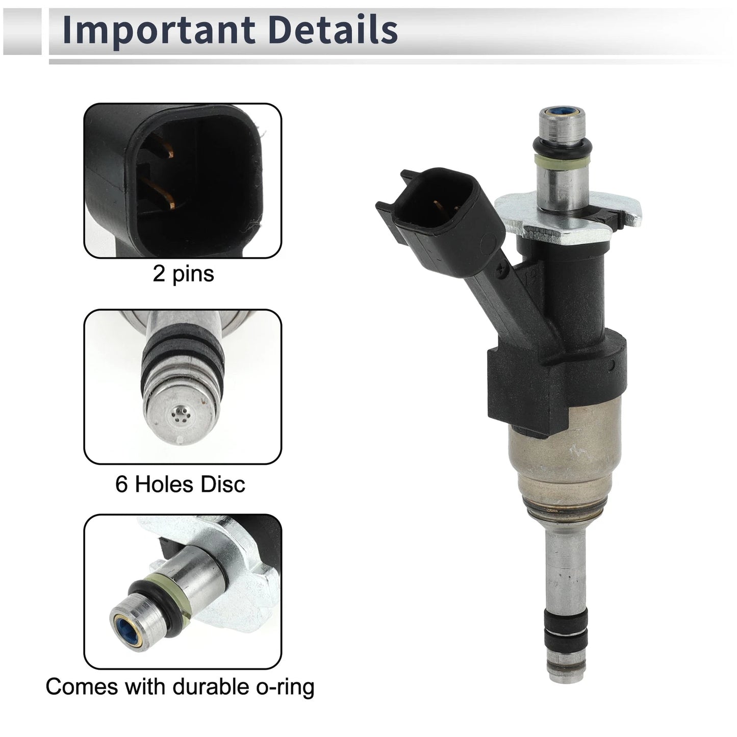 Fuel Injector No. 12656008 for GMC Yukon 6.2L (2015–2018) 1 Pc Black