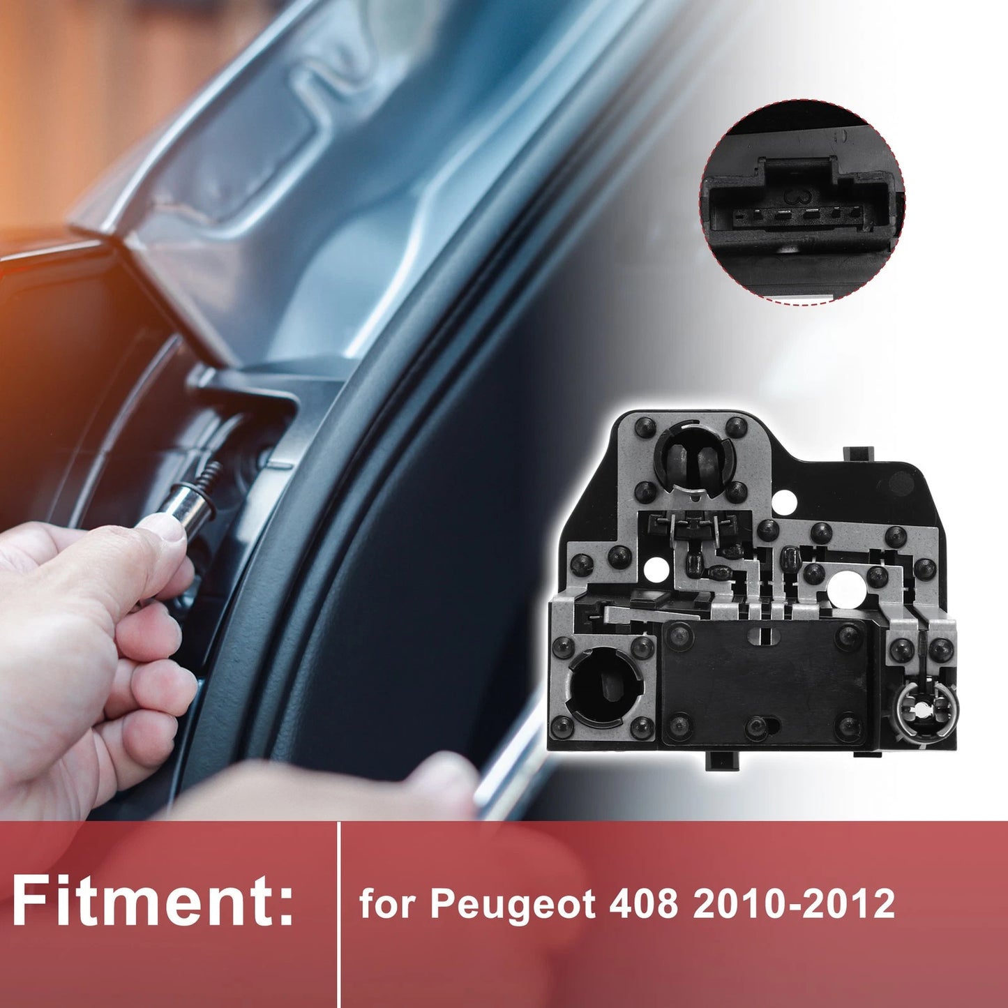 Left Tail Light Socket for Peugeot 408 (2010–2012) Lamp Bulb Connector