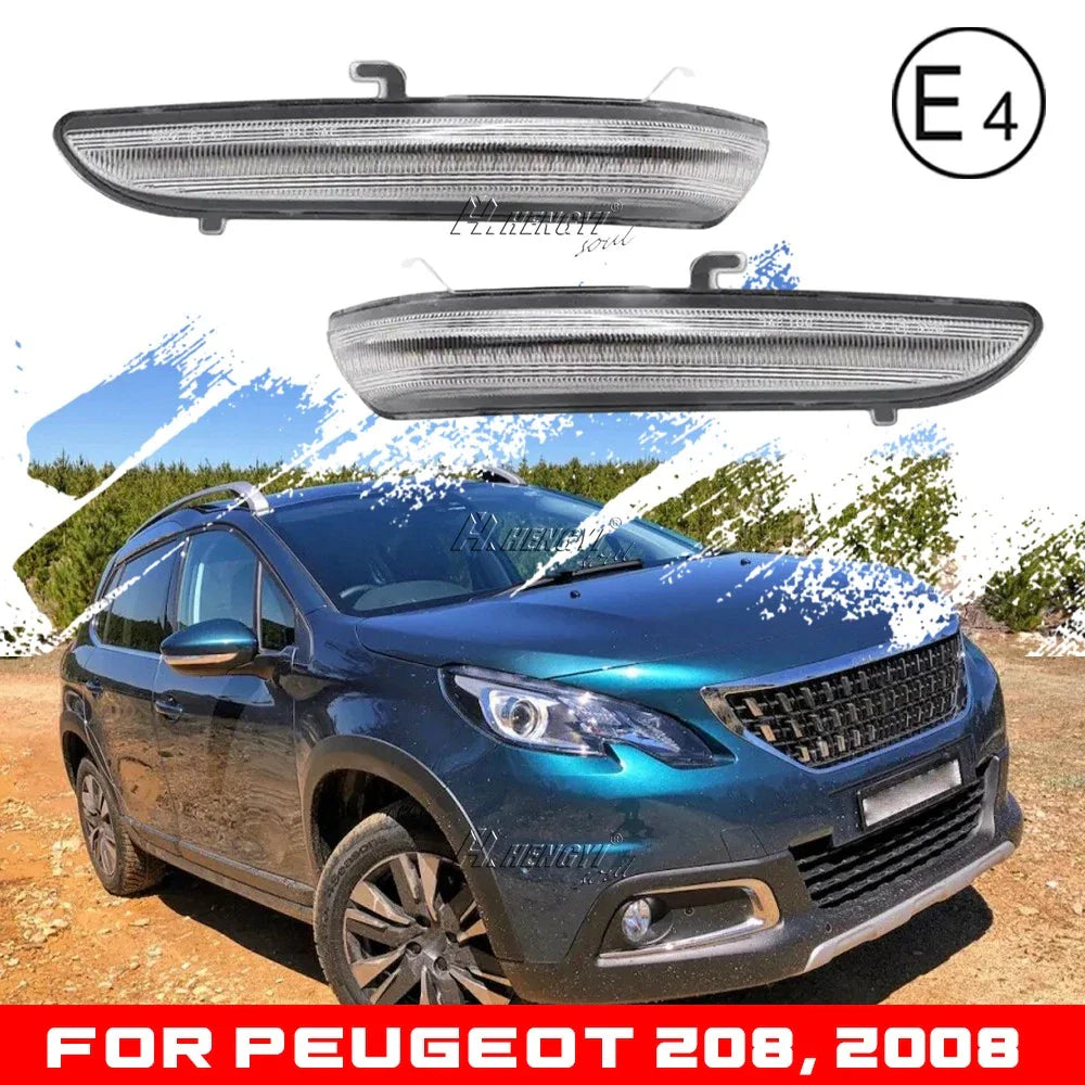 Sequential Side Mirror Lamp Turn Signal Light for Peugeot 208 (2008–2020)