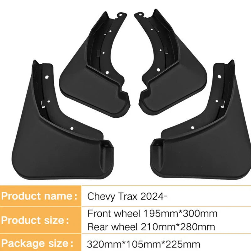 4X Front Rear Mudguard Splash Fender Guards Mud Flaps for Chevrolet Trax (2024–2024)