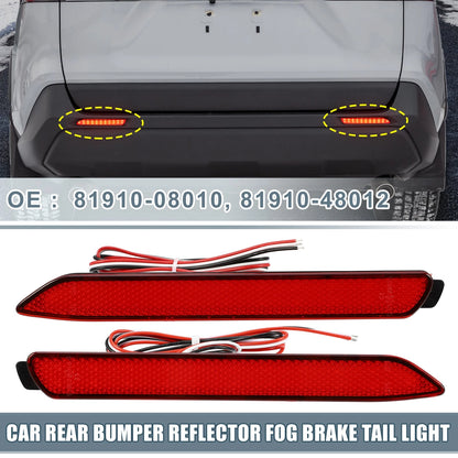 2X Rear Bumper Reflector LED Brake Tail Light 81920-08010 for Toyota RAV4 (2019)