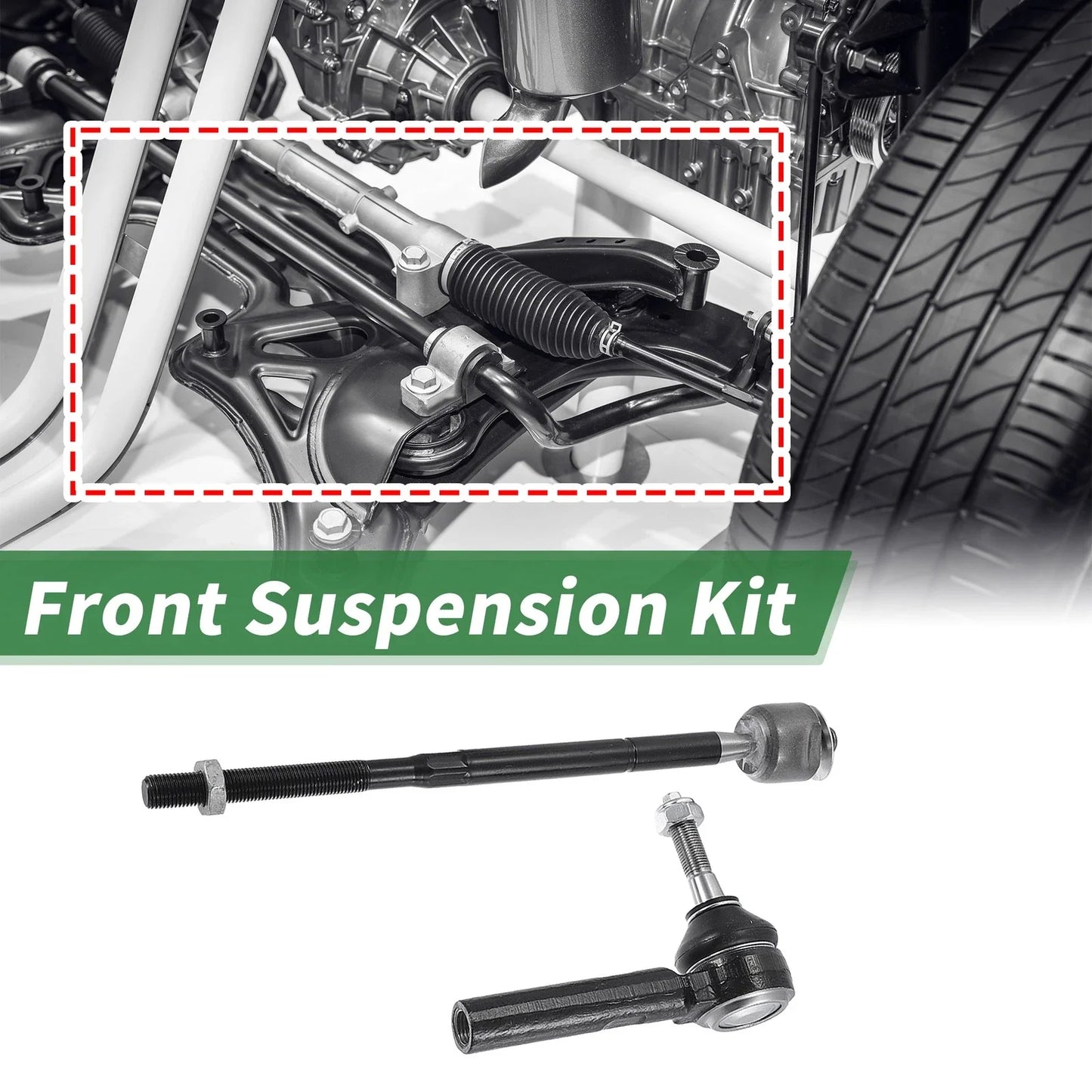 8pcs Front Suspension Kit Tie Rod Ends & Sway Bar Links for Dodge Journey