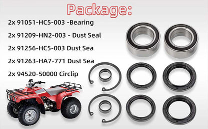 Front Wheel Bearing & Dust Seal for HONDA Rancher 400 420 TRX420 (2004-2014)