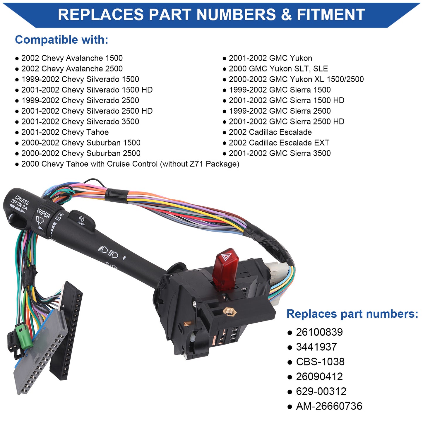 Turn Signal Switch for Chevy GMC Cadillac (1999–2002)