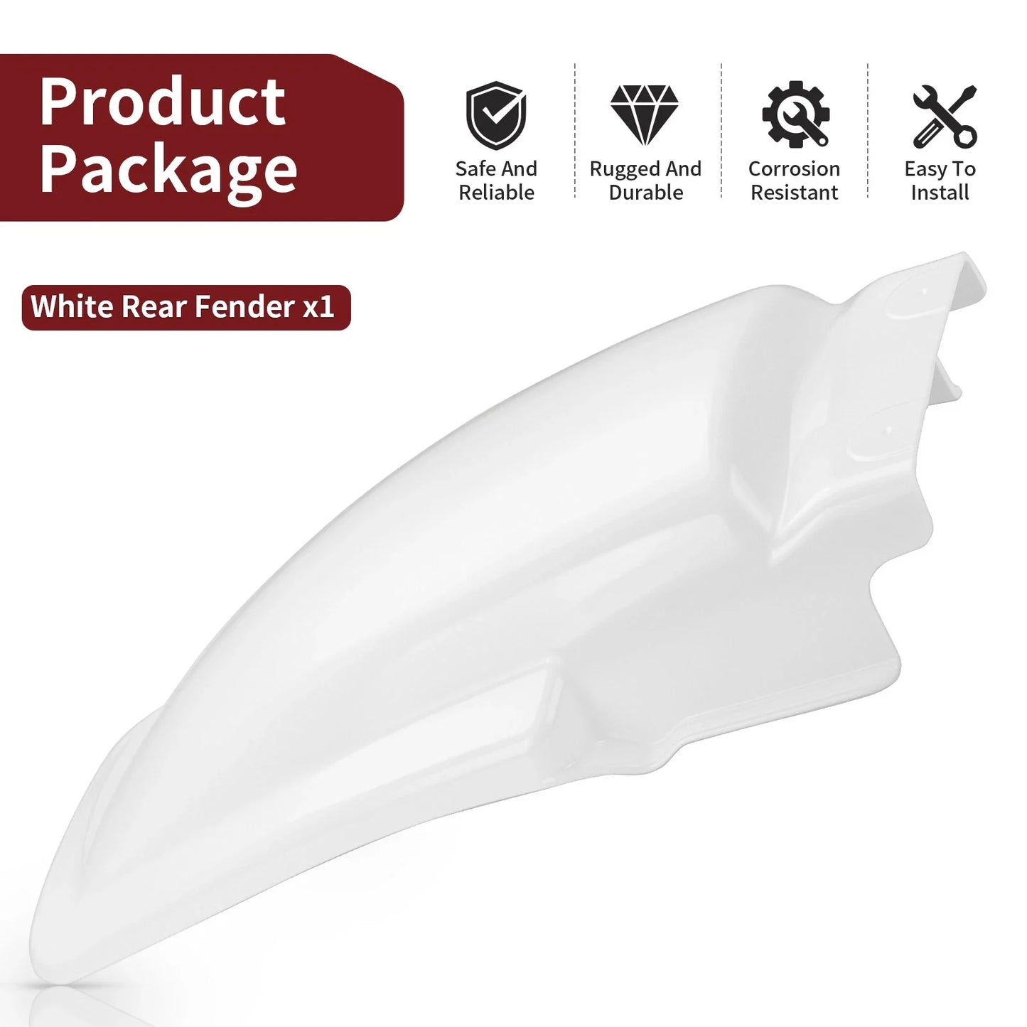 White Rear Fender for Honda XR200R (1986–2002)