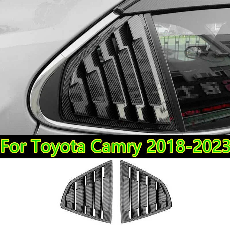 2 x Carbon Fiber Window Louver Shutter Cover Trim for Toyota Camry (2018–2023)