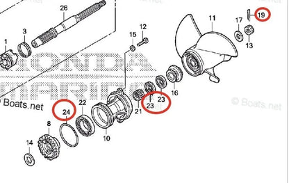 Lower Unit Gearcase Seal Kit for Honda BF25D BF30D (2000–2023)