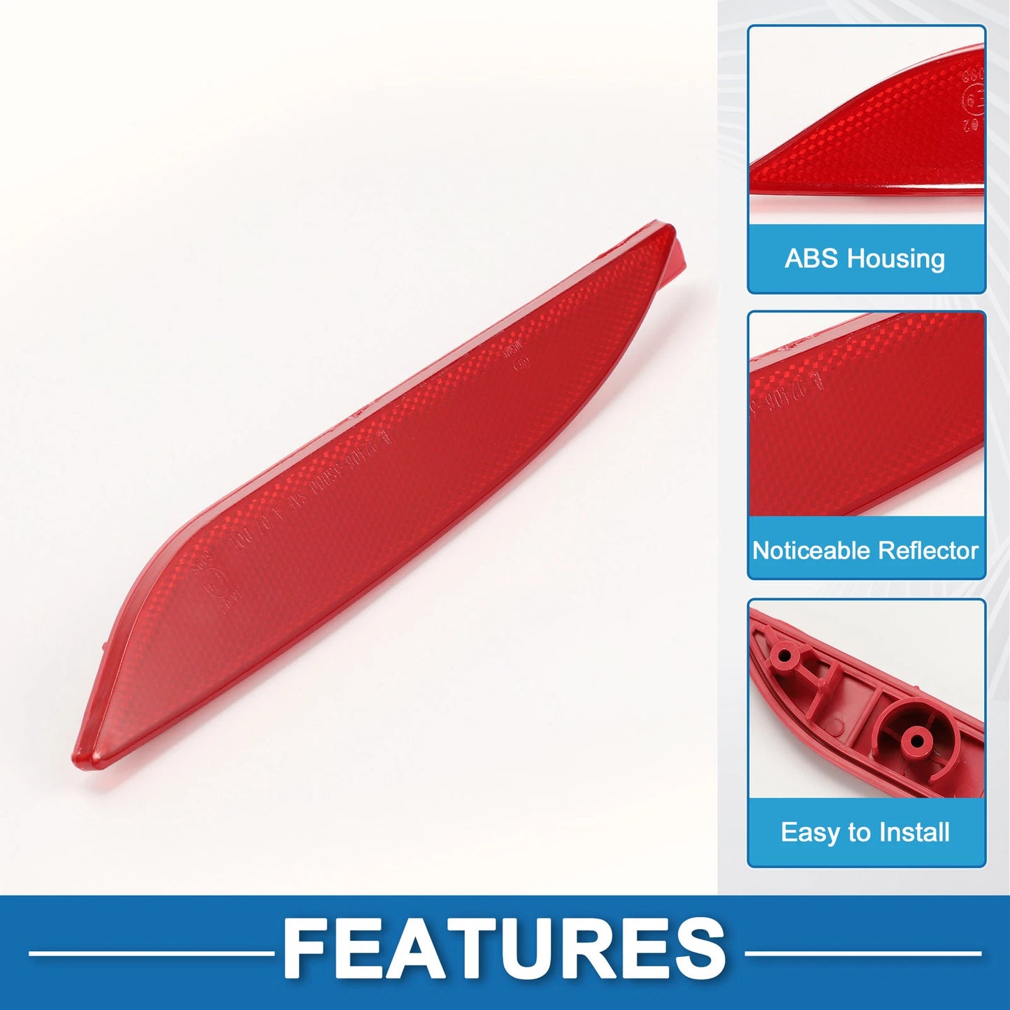 Rear Left Bumper Reflector No. 924053S000 for Hyundai Sonata (2011–2013) Red