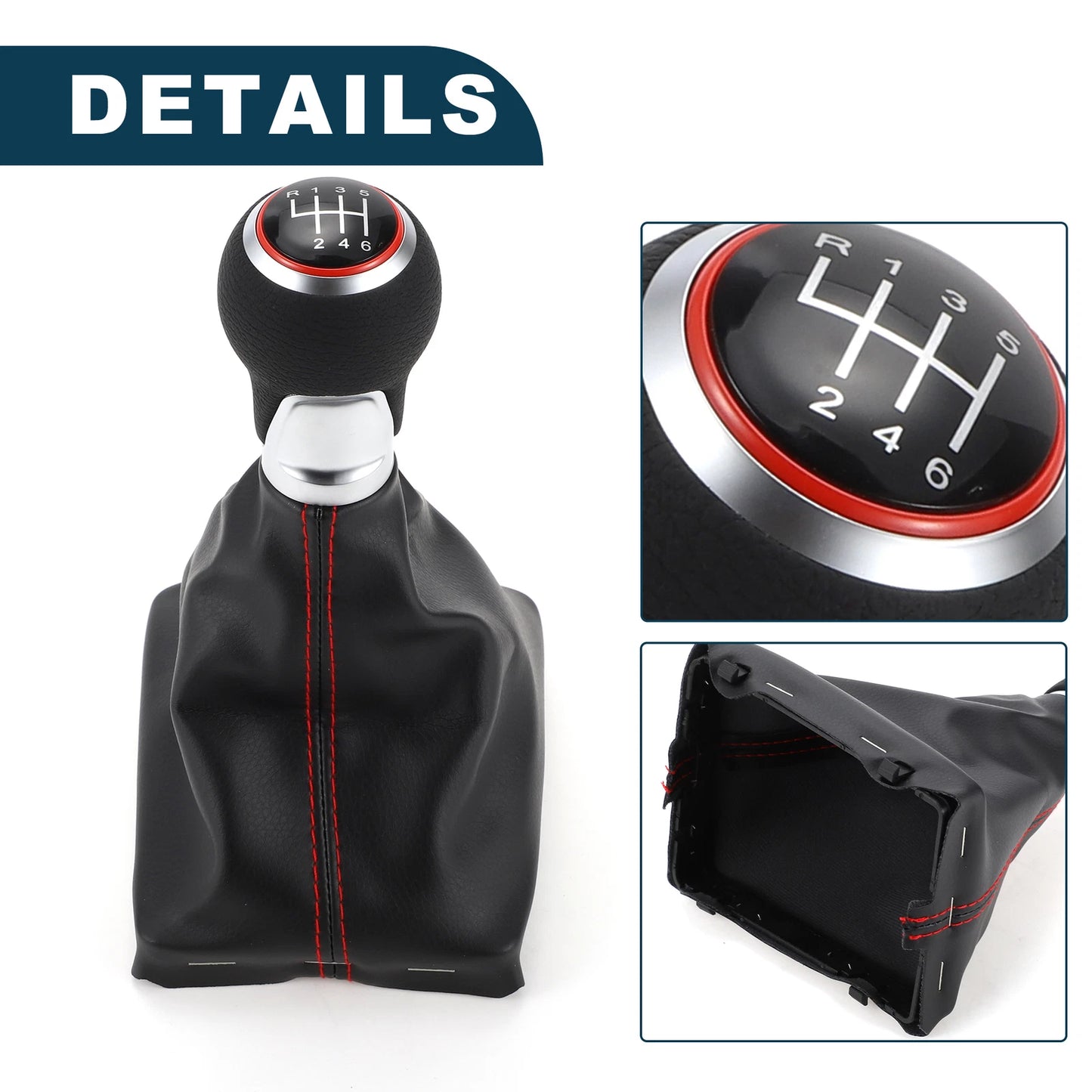 6 Speed Gear Shift Knob with Boot Cover No. 8K0863278H for Audi A5 (2007–2017)
