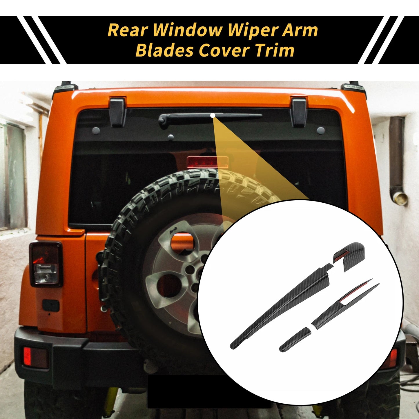 Set of 2 Rear Window Wiper Arm Blades Cover for Jeep Wrangler