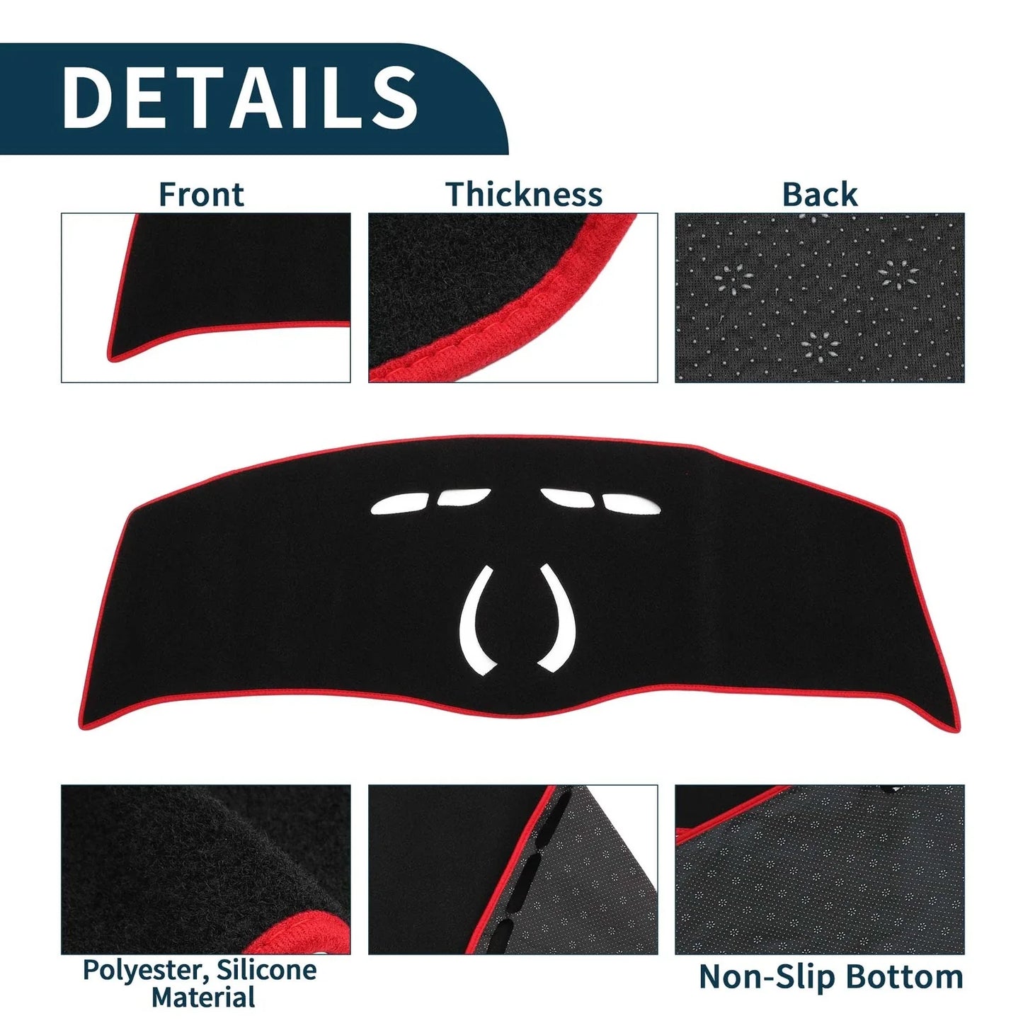 Dash Cover Mat for BMW Mini Cooper Black Red (2014 - 2024)
