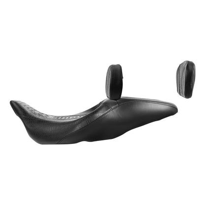 Black Driver Passenger Seat + Backrest for Harley Road Street Glide (2009-2023)