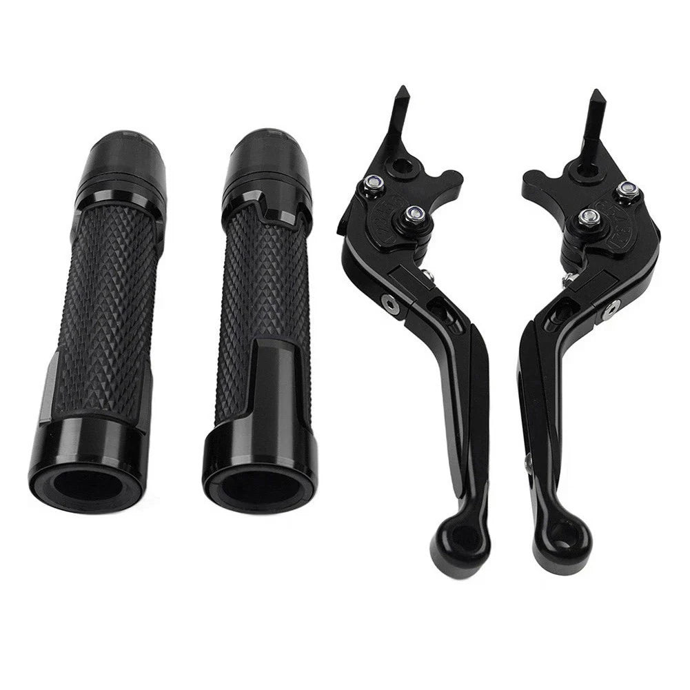 Folding Extendable Brake Clutch Levers & Handlebar Grips for Kawasaki ZX636R (2003-2006)