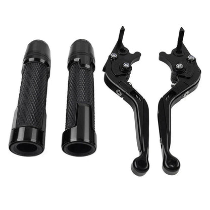 Folding Extendable Brake Clutch Levers & Handlebar Grips for Kawasaki ZX636R (2003-2006)