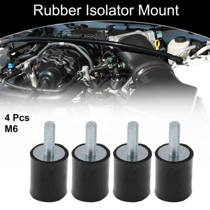 Set of 4 M6 Rubber Metal Vibration Isolator Mounts for Shock Absorber