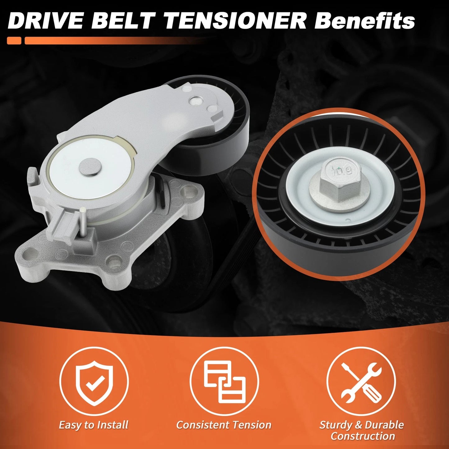 Belt Tensioner Pulley for Peugeot 1007 206 207 208, Ford 1.4 1.5 1.6 TDCI
