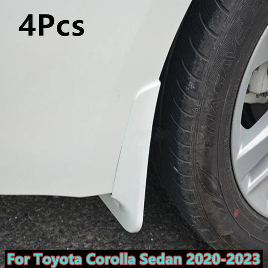 White Painted Mud Flaps Guard Splash for Toyota Corolla Sedan (2020–2023)