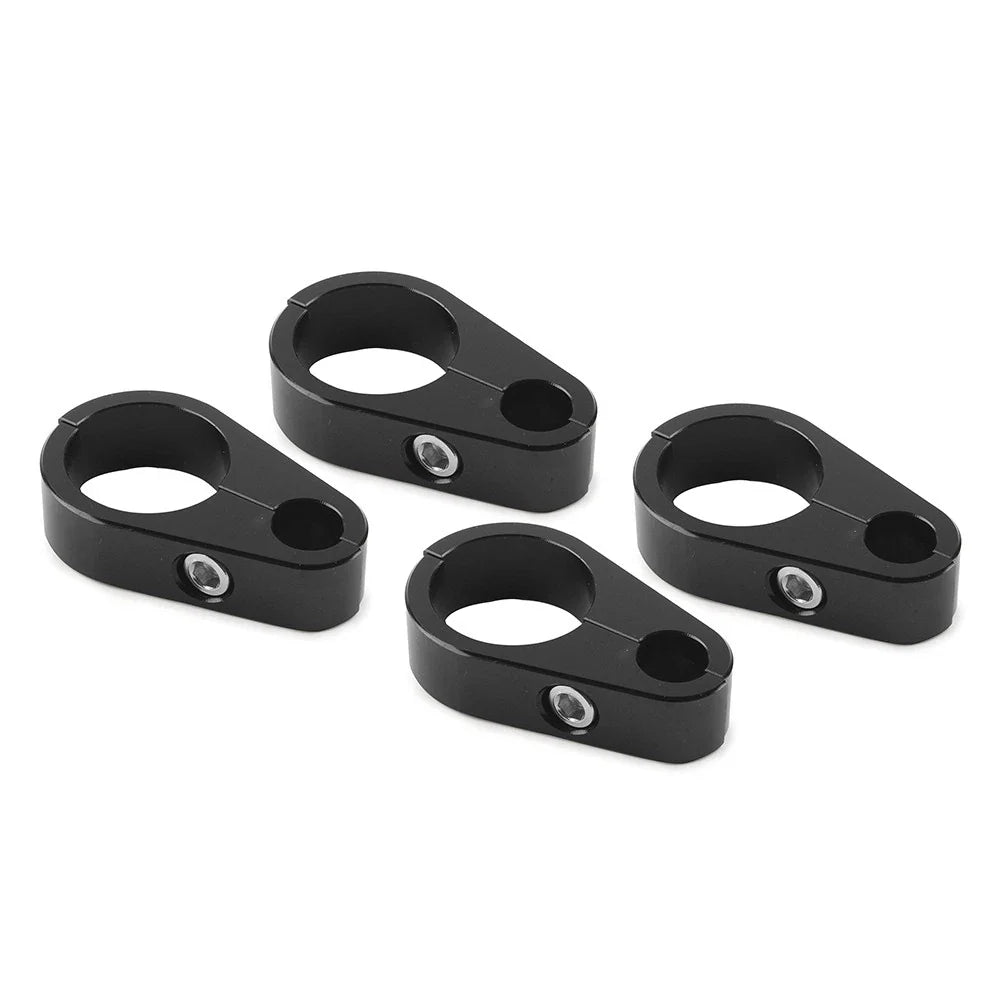 4 x Motorcycle Brake Clutch Cable Wire Clamp Clip Black for Harley 1" Handlebar