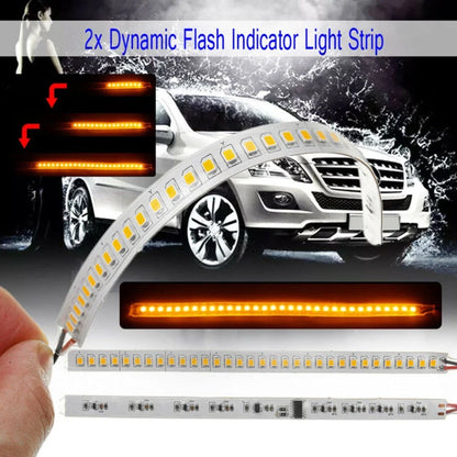 2x Dynamic LED Car Side Mirror Turn Signal Light Strip 18cm for All Cars