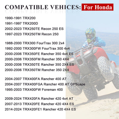 Set of 4 Wheel Center Caps for Honda Recon 250 TRX250TM TRX250TE ES (1997–2023)