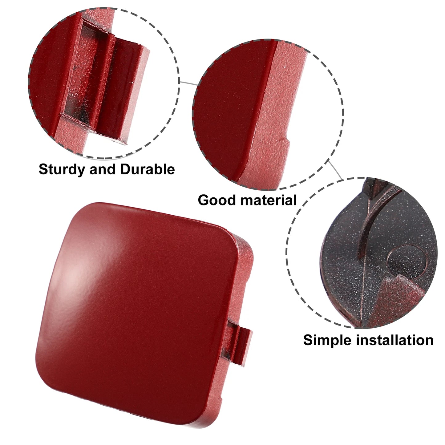 Tow Eye Hook Cover Cap for Toyota RAV4 (2013–2018) - Red