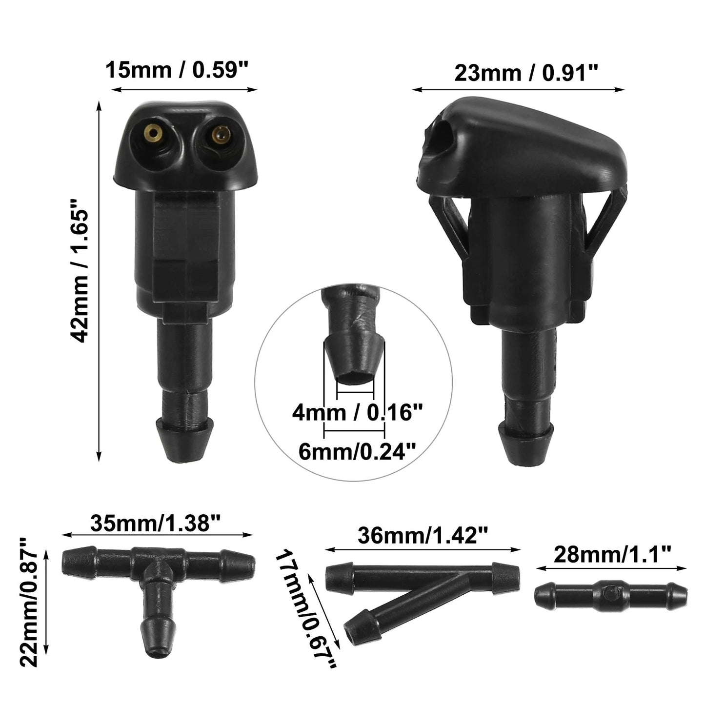 2X Windshield Washer Nozzle Hose Kit for Toyota Camry (1997–2001) 85381-AA010