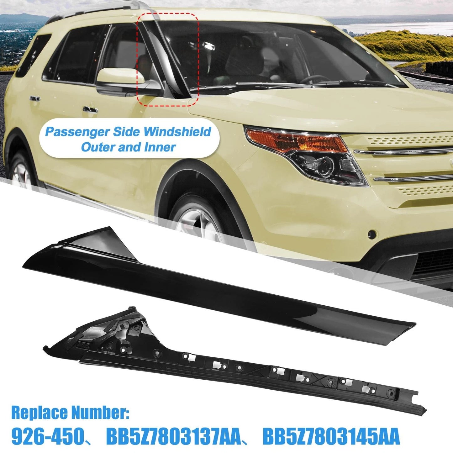 Windshield A-Pillar Trim Panel for Ford Explorer (2011–2019) 926-451