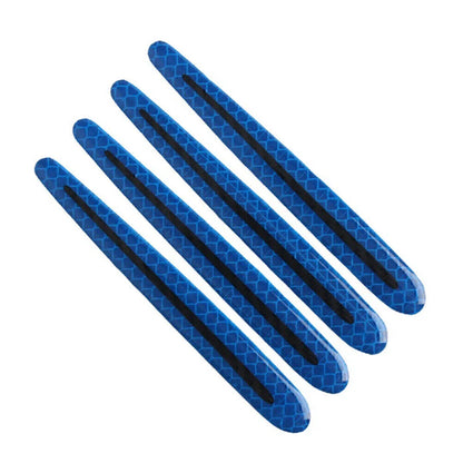 4 x Universal Car Door Handle Reflective Stickers - Scratch Protection Blue