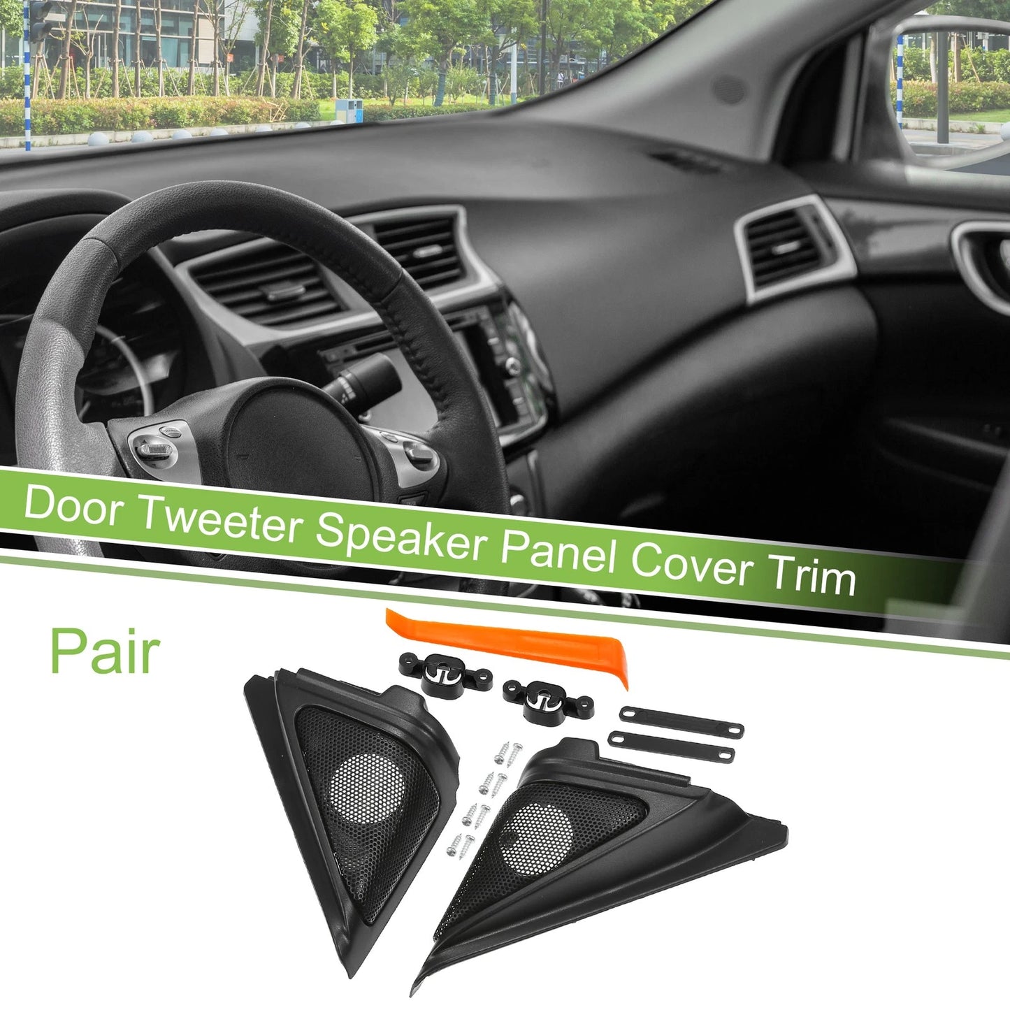 Pair A Pillar Door Tweeter Speaker Cover Trim for Honda Accord (2018–2022) Black