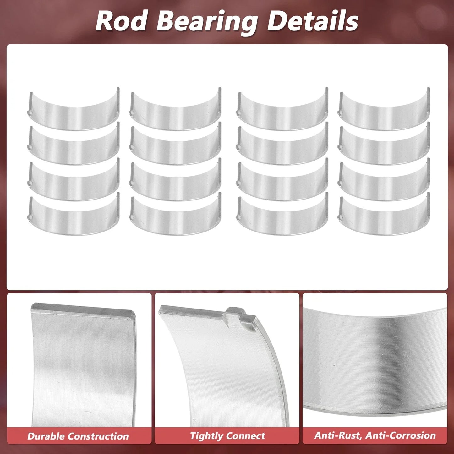 16 Pcs Connecting Rod Bearing Set for Chrysler 300 & Dodge Charger (2005-2010)