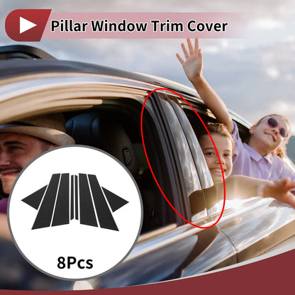Door Pillar Window Trim for BMW 2-Series Wagon (2016-2019) Carbon Fiber Black