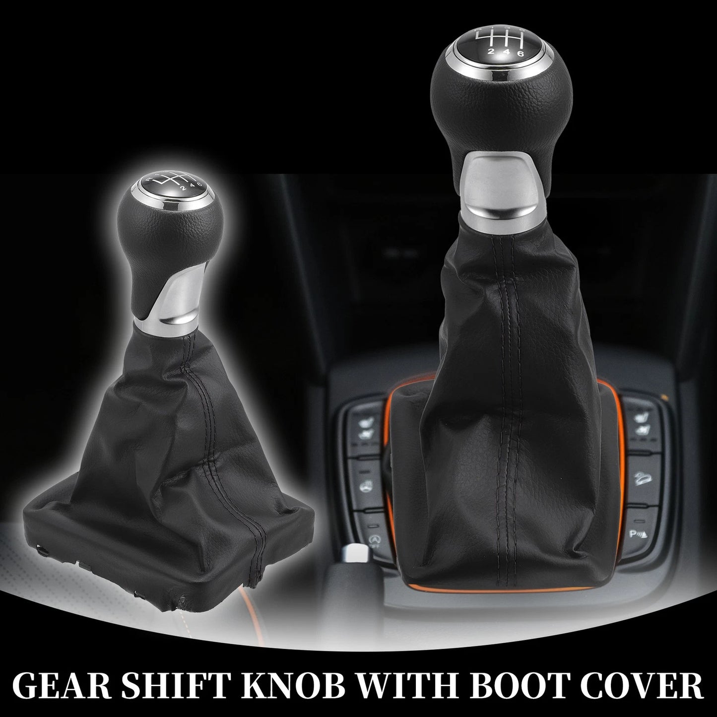 6 Speed Gear Shift Knob with Dust Cover for Audi A6 C6 4F (2004–2008)