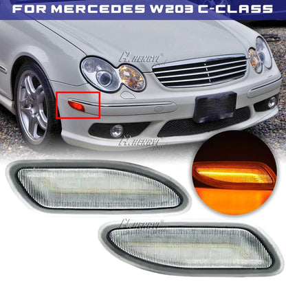 2x LED Front Bumper Side Marker Lights for Mercedes W203 C Class (2001-2007)