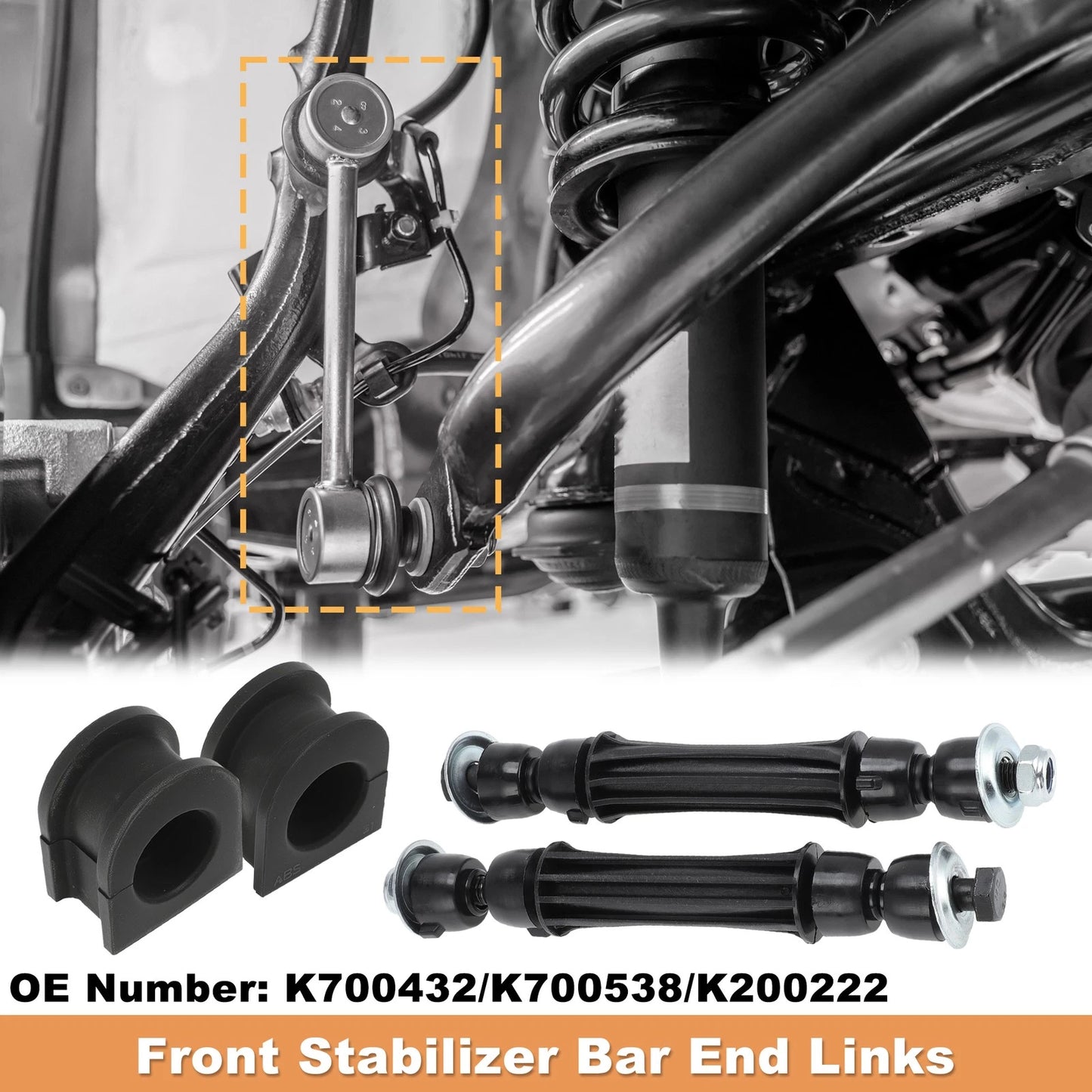 Front Sway Bar Link Bushing Kit for Chevy Silverado GMC Sierra Yukon (K700432)